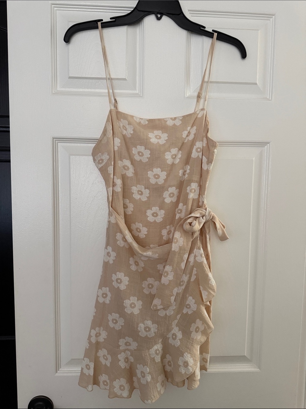 Princess Polly tan & white  Floral Tie-Waist Slip Dress